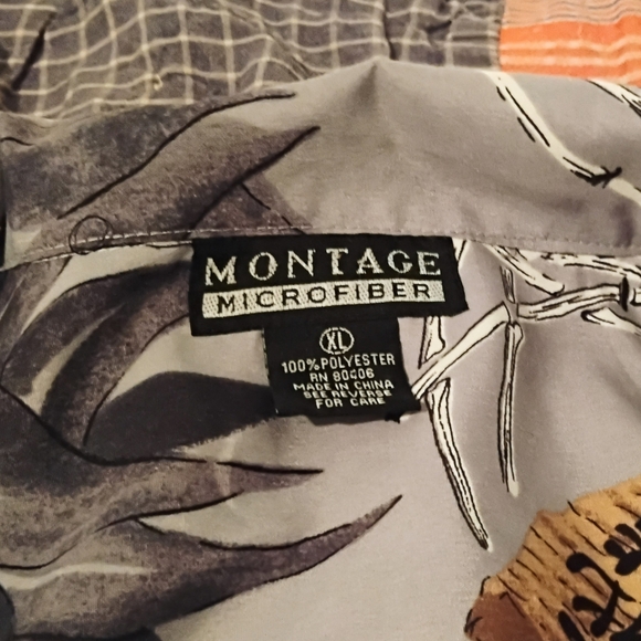 XL Bamboo Print Men's Button Down Shirt - Picture 3 of 4